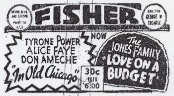 Fisher Theatre - Old Ad (newer photo)